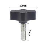 BGNing Aluminum Alloy T-handle Thumb Screws Stainless Steel 304 Black 1/4 Hand Tighten Knob Bolts for Gopro Action SLR Cameras