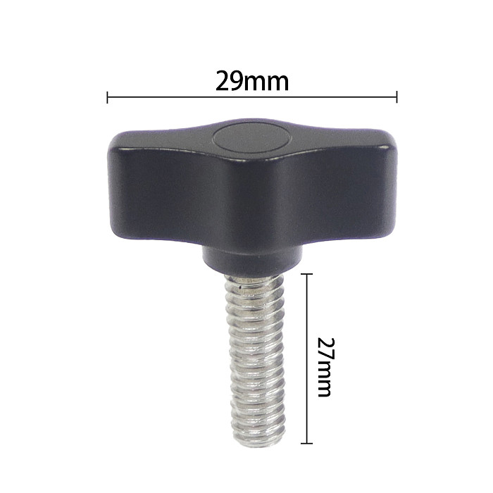BGNing Aluminum Alloy T-handle Thumb Screws Stainless Steel 304 Black 1/4 Hand Tighten Knob Bolts for Gopro Action SLR Cameras