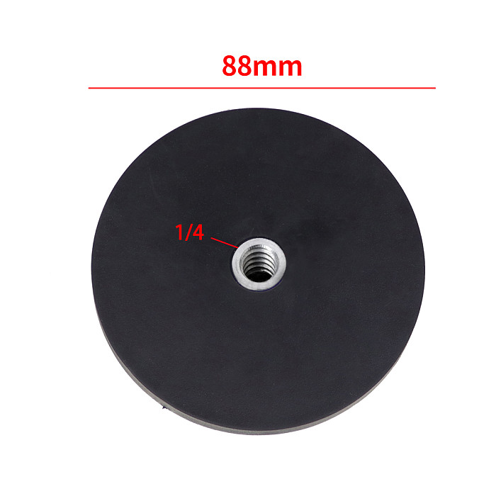1/4 Magnetic Base Mounting Bracket Round Rubber Coated Neodymium Pot Magnets W Threaded Stud Pulling 8.5/20/42KG D88/D66/D43mm