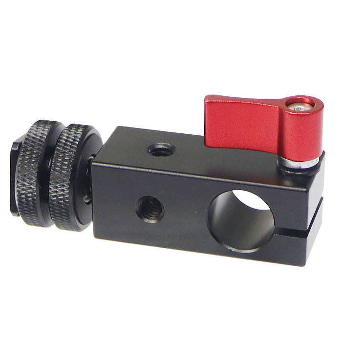 Aluminum Alloy Cold Shoe 15MM Tube Clip Camera Cold Shoe Bracket For 15mm Rail Tube
