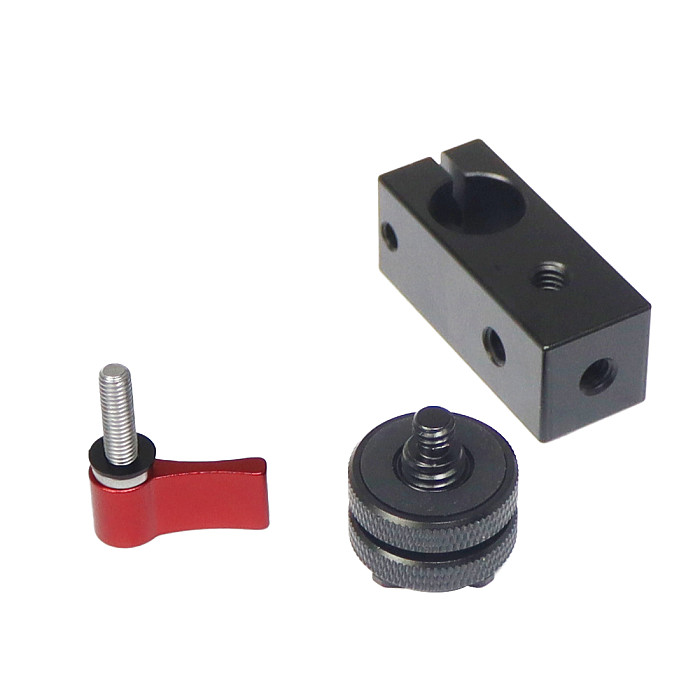 Aluminum Alloy Cold Shoe 15MM Tube Clip Camera Cold Shoe Bracket For 15mm Rail Tube