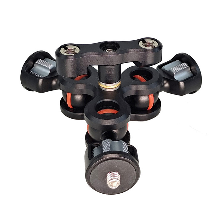 Triple Ball Head Mount Adapter Magic Arm with 1/4  Screw Monitor DV Video Light Bracket for DSLR Camera Photo Studio Accessories