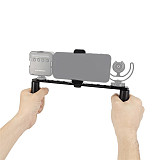 Aluminum Alloy Dual Handheld Phone Gimbal Stabilizer Smartphone Universal with Dual Cold Shoe Mount Video Rig Hand Grip Case
