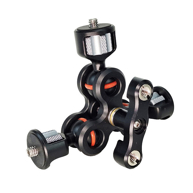 Triple Ball Head Mount Adapter Magic Arm with 1/4  Screw Monitor DV Video Light Bracket for DSLR Camera Photo Studio Accessories
