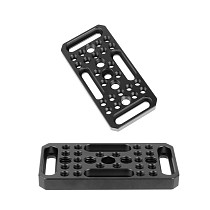 BGNing DSLR Camera Plate Mini Cheese Plate with 1/4 3/8 Thread Holes Aluminum Camera Rig for DSLR Camera Cage 15mm Rig System