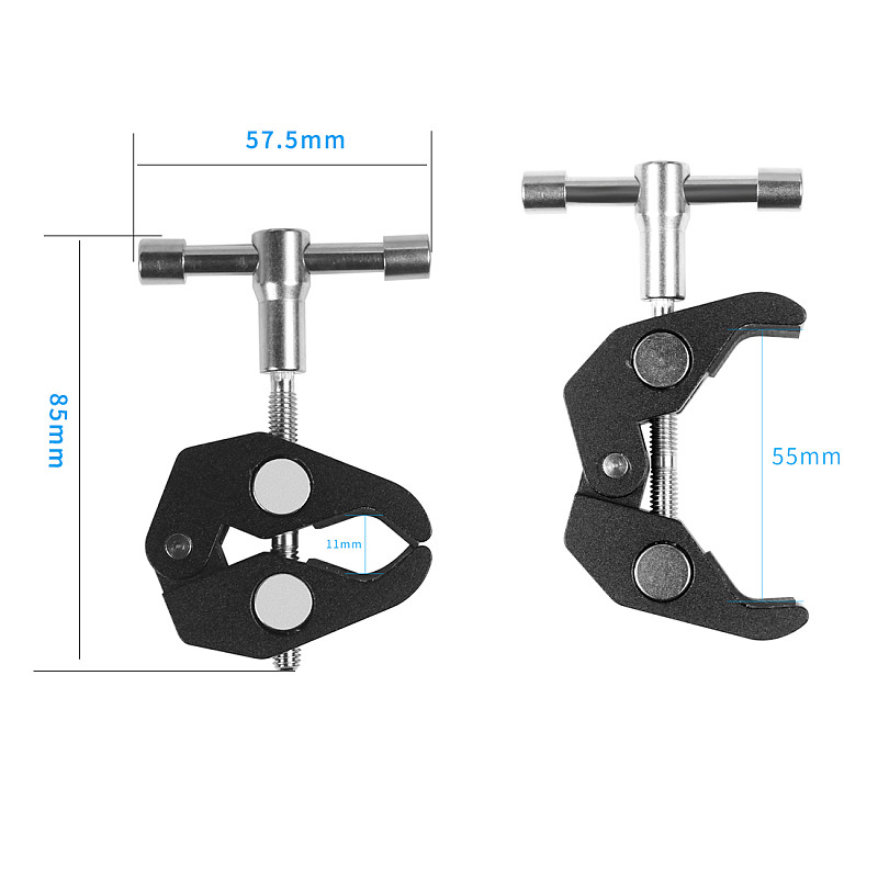 Multifunctional Super Crab Claw Clamp 5/8 Female to 1/4 Male Adapter Suitable for Microphone Mount/Bracket