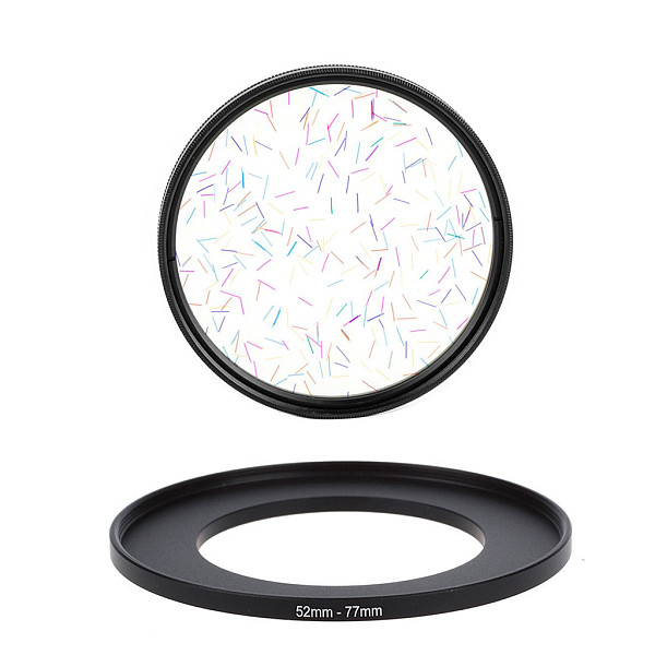 Universal Camera Filter Lens Colorful Starlight Brushed Radiance Special Effect Filter SLR Camera Lens Accessories 77MM 52-77mm Adapter Ring