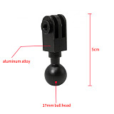 BGNing Aluminum Alloy 17mm Ball Head Adapter Clip for Gopro Hero10 9 Camera Car Auto Mounting Bracket to Metal Recorder Sucker