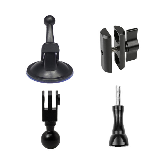 BGNing Aluminum Alloy 17mm Ball Head Adapter Clip for Gopro Hero10 9 Camera Car Auto Mounting Bracket to Metal Recorder Sucker