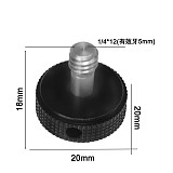 1/4 -12 Stainless Steel Thumb Knob Lock Screw Adapter for SLR Camera Stand Flash Light Bracket Photo Studio Accessories