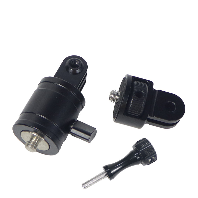 CNC Aluminum Alloy Reinforced 360° Anti-Reverse CNC Two-Clamp to 1/4 Adjustable Metal Adapter For POCKET2/ FIMI PALM 2/Insta360 ONE X2/X Camera Insta360 ONE R/GOPRO10 GOPRO