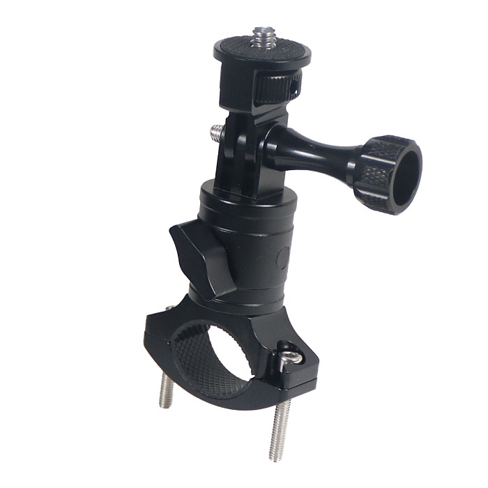 CNC Aluminum Alloy 1/4 Anti-reverse Two-clip Transfer Three-card Slot Bicycle Clip 360-degree Rotatable Adapter  For POCKET2/ FIMI PALM 2/Insta360 ONE X2/X Camera Insta360 ONE R/GOPRO10 GOPRO