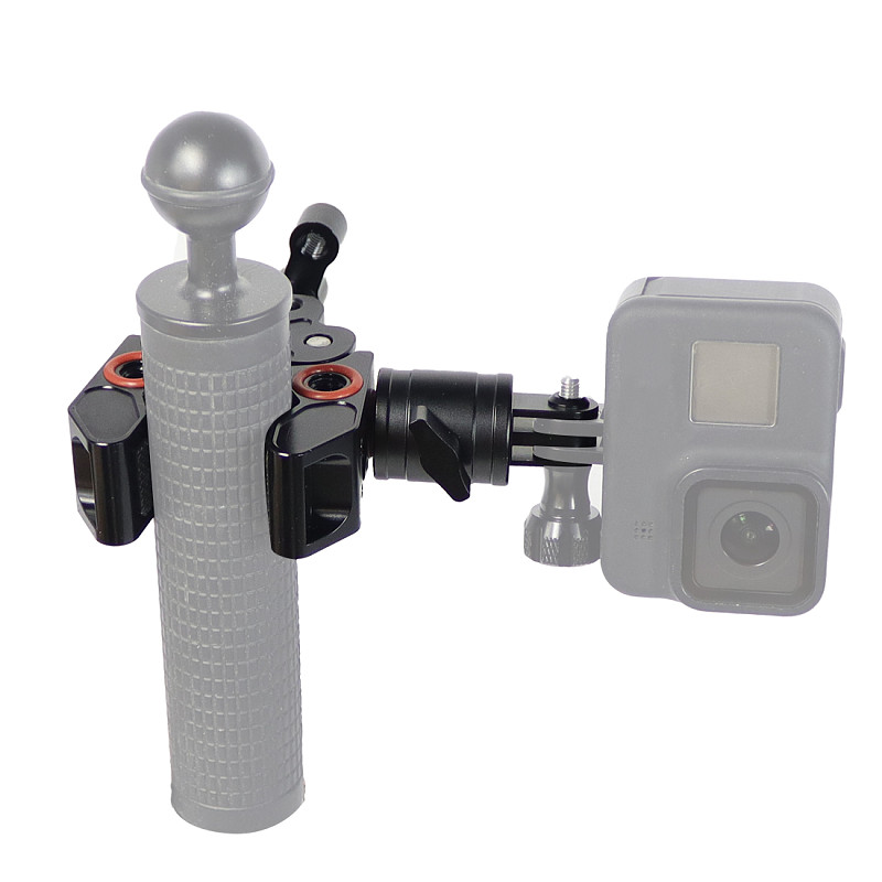 For GoPro13 BGNing Upgraded Anti-slip And Anti-loose Tactical Crab Clamp Type Three-card Adapter Gimbal CNC Aluminum Alloy Gopro Adapter 1/4 screw  Gimbal For Universal Cameras