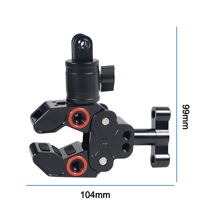 For GoPro13 BGNing Upgraded Anti-slip And Anti-loose Tactical Crab Clamp Type Three-card Adapter Gimbal CNC Aluminum Alloy Gopro Adapter 1/4 screw  Gimbal For Universal Cameras