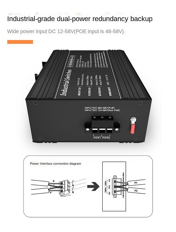 Ethernet Industrial Gigabit 5 Port Switch Fiber Optic Transceiver Guide Rail Type Unmanaged