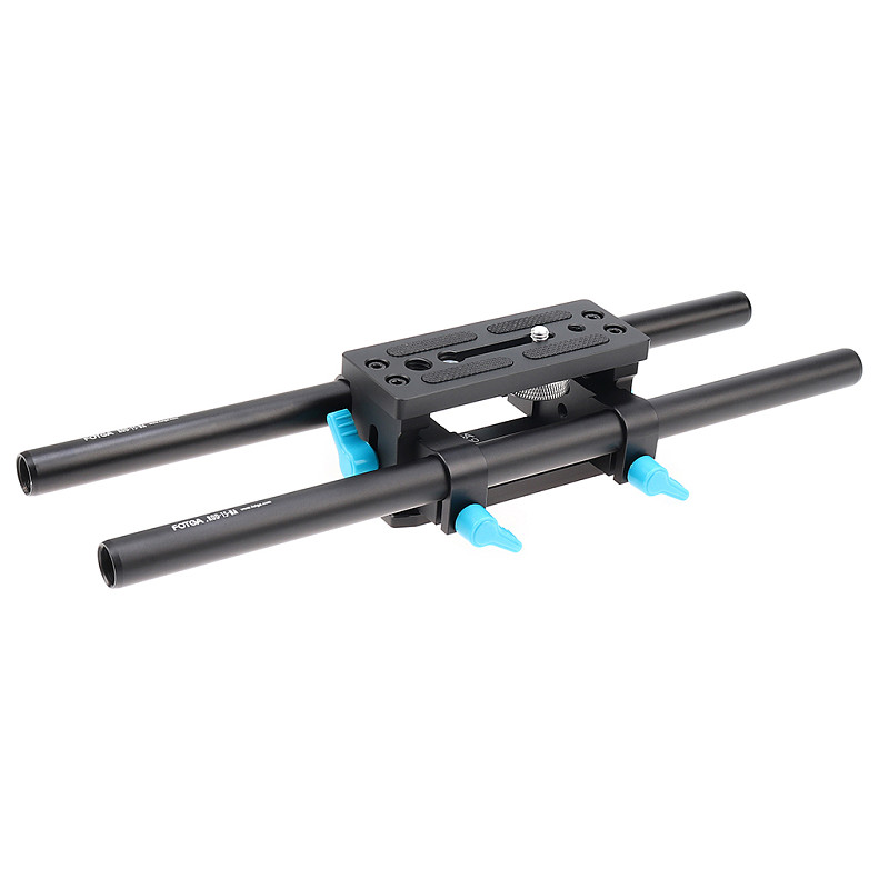 (FOTGA) DP3000M2 Track Base Bracket 15mm Double Hole Tube Clip Quick Release Plate Follow Focus Rabbit Cage Catheter For Camera VG900E