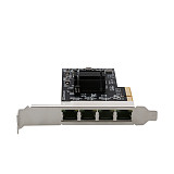 DIEWU 4-Port PCIEx4 2500Mbps Gigabit Network Card 10/100/1000M/2.5Gbps RJ45 Wired Network Card PCI-E 2.5G Network Adapter Card
