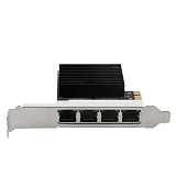 DIEWU 4-Port Gigabit PCIe x1 Network Card 82571 Chip Ethernet Pci-e RJ45 10/100/1000Mbps Adapter Card with Heat Sink for Desktop