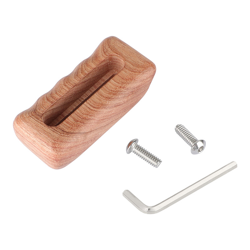 Universal Wooden Right Grip Left Handle With 1/4 -20 Mounting Groove for DSLR Cameras Cage Rig DV Video Stand Support System