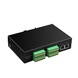 DIEWU EtherCAT Slave IO Module 16DIO Module NPN Input Opto-isolated 100Mbps Dual Network Ports Support Cascade with 2xRJ45 Port