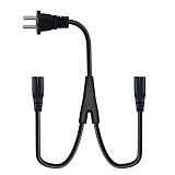 JMT 6FT Non-Polarized AC Power Cord 2 Prong 1-15p to Dual C8 Figure 8 Power Cable CCC Listed Universal Replacement Wall Cable