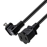 JMT 1FT(0.32M) 2 Prong US AC Polarized Power Extension Cable Cord NEMA 1-15P to 1-15R UL Listed SPT2 18AWG USA Outlet Saver Power Extension Cord