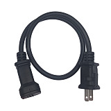 JMT 0.5M Nema 1-15P to 1-15R Power Extension Cable with Waterproof Cover USA 2 Pin Male to Female Polarized to Non-Polarized Power Cable Cord 2X18AWG