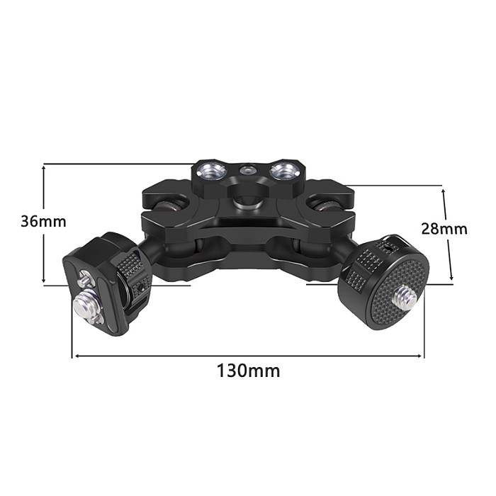 Dual Dia 20mm Ballhead Magic Arm with Arri Locating Pins 1/4  3/8  Screw For A7C XT4 DSLR Camera Cage Rig Monitor Mount Support