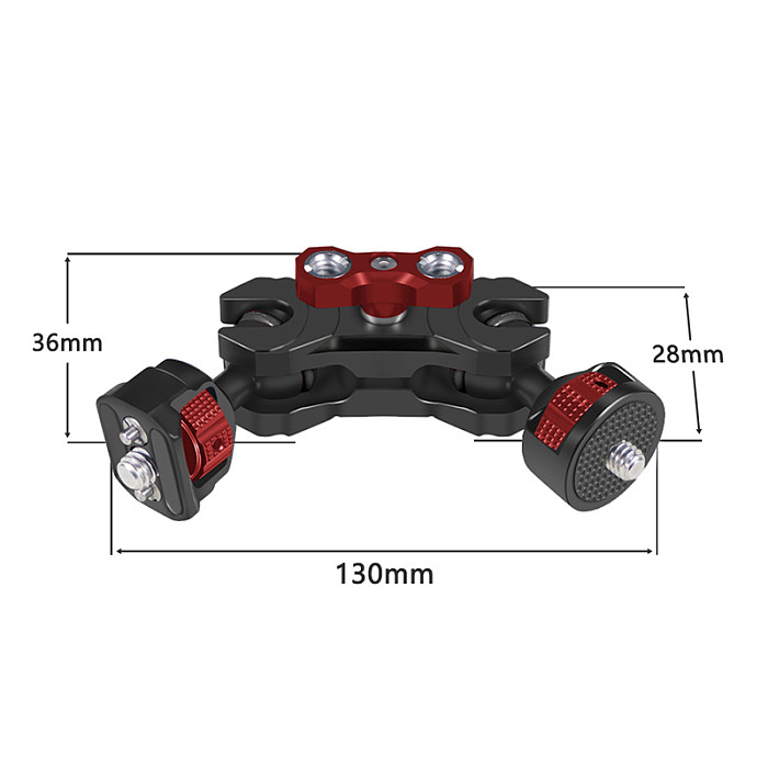 Dual Dia 20mm Ballhead Magic Arm with Arri Locating Pins 1/4  3/8  Screw For A7C XT4 DSLR Camera Cage Rig Monitor Mount Support