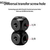 Universal 1/4  3/8  Screw Thread Transfer Hole Mount Adapter Bracket for DSLR Cameras Monitor Flash Microphone Tripod Accessory