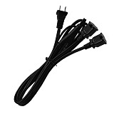 JMT 2ft(0.64m) 1-15P to Dual 1-15R Power Extension Cord Splitter US AC 2-Prong Polarized Power Cable 1 to 3 Outlet Adapter ETL Listed