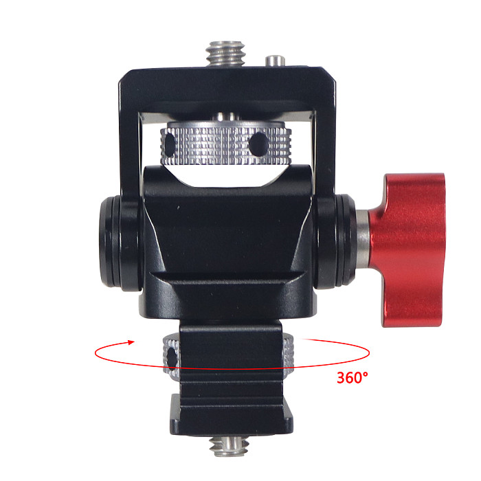 For GoPro13 CNC Aluminum Alloy 1/4 Thread to 1/4 Thread Gimbal Gimbal Suitable for Mirrorless SLR Cameras Suitable for Small Cameras with 1/4 Thread