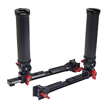 Gimbal Extension Dual Carbon Fiber Handle Grip Bracket with NATO Rail Adapter Mount for DJI Ronin RS2 RSC2 Handheld Stabilizer