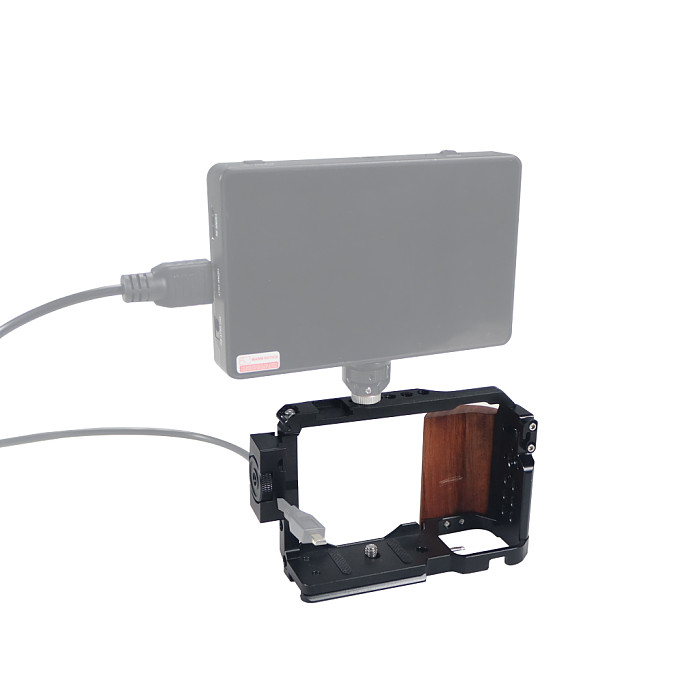 Quick Release L Plate Holder Wooden Handle Protective Hand Grip Camera Bracket ZVE10 Camera Cage Rig For Sony ZV-E10 DLSR Camera