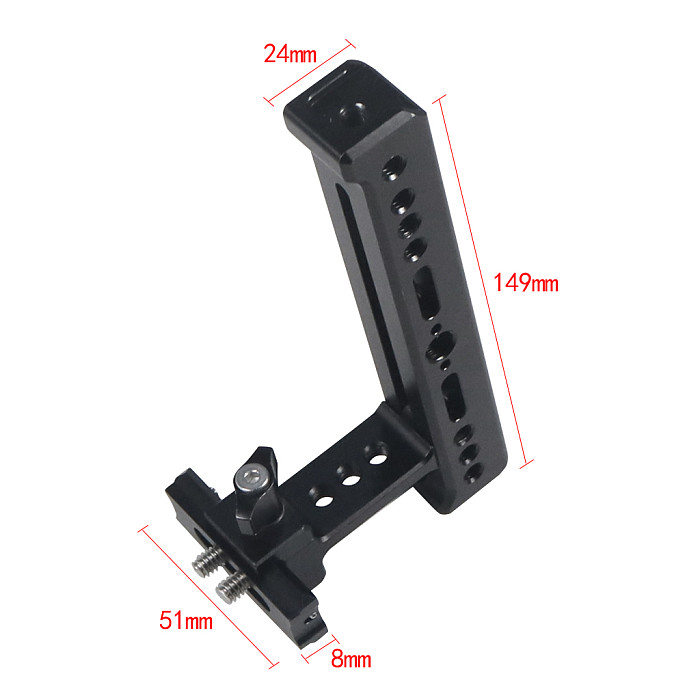 Top Side Cheese Handle Grip NATO Rail Handgrip Arri 1/4  Cold Shoe Mount for Balance Adjustable Camera Cage Rig Monitor Lights