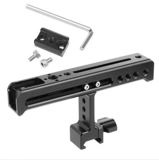 Top Side Cheese Handle Grip NATO Rail Handgrip Arri 1/4  Cold Shoe Mount for Balance Adjustable Camera Cage Rig Monitor Lights