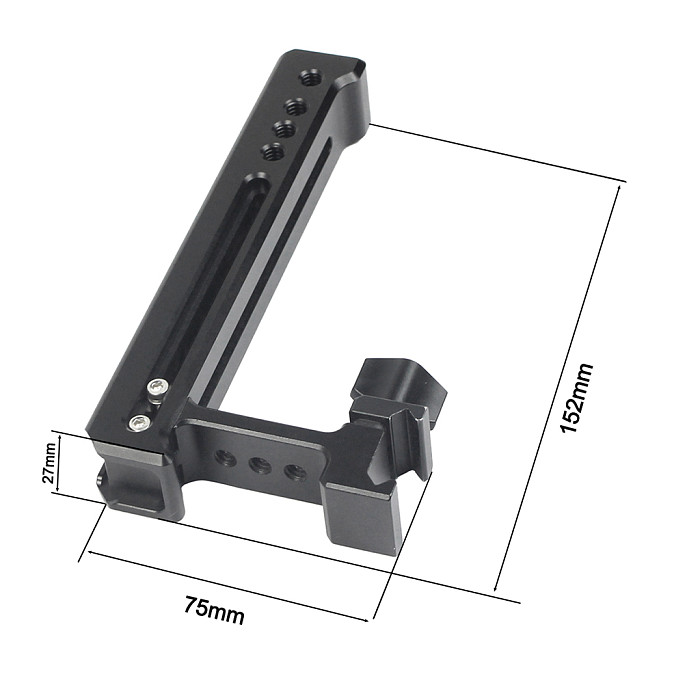 Top Side Cheese Handle Grip NATO Rail Handgrip Arri 1/4  Cold Shoe Mount for Balance Adjustable Camera Cage Rig Monitor Lights