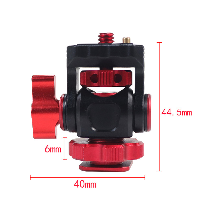 CNC aluminum alloy SLR camera hot shoe gimbal Damping Akka Positioning 1/4 turn Cold Shoe Snail Gimbal Monitor Bracket Camera Universal Accessories