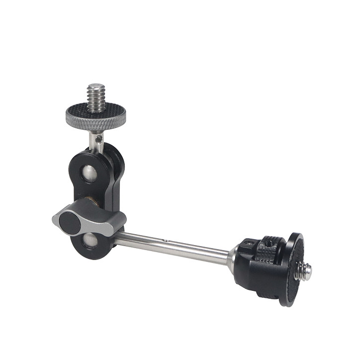 Magic Arm Dual Ballhead Articulating Friction with 1/4 Screw for DSLR Camera Video Field Monitor Flash Light Bracket Load 1.5kg