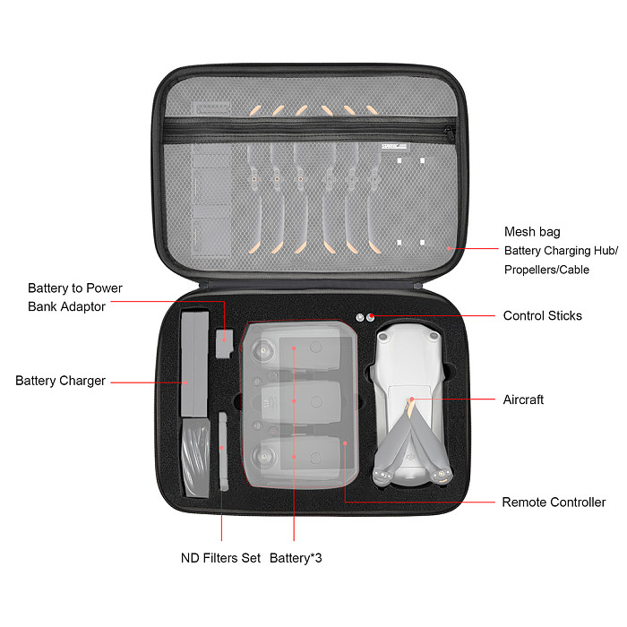 For DJI Mavic Air 2 /Air 2S Hard Shell Drone Handbag Storage Bag Waterproof Carry Bag Portable Outdoor Carry Box Shoulder Bags
