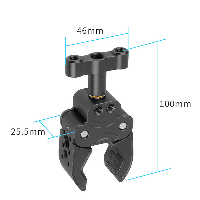 Crab Clamp SLR Camera Powerful Clip  Handle Adjustable  Gimbal Monitor Bracket For With 1/4 Threaded Hole Camera  Sony A7R3/ DJI Ronin RS 2