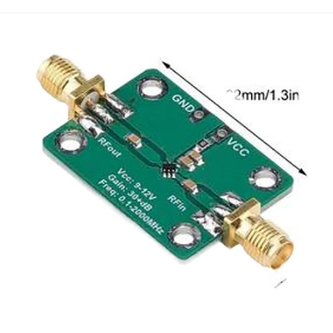 0.1-2000MHz 32dB Gain Broadband Low Noise High Frequency LNA RF Amplifier Module with SMA-K Female Connector For FM HF VHF/UHF