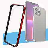 Luxury Metal Frame Transparent Back Cover Phone Case for iPhone 13 Pro13 Pro Max Metal Lens Protection Shockproof Cover