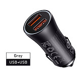 Baseus Car Charger 60W Fast Charging Dual Port USB Type-C Phone Charge Car Lighter Slot Charger For iPhone Xiaomi Huawei Samsung