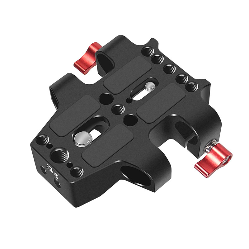 BGNING Aluminum Alloy Base Plate 15mm Double-hole Tube Clamp Head For Sony A7C / Panasonic GH5S / Fuji XT4  Universal Camera