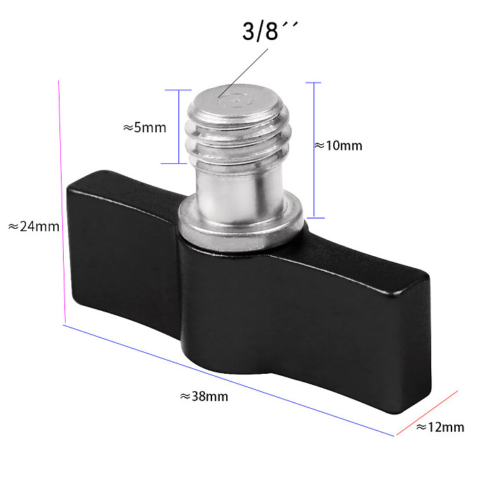 2pcs CNC Handle Adjustable 3/8*10mm/3/8*14mm Stainless Steel 304 Screws Wrench For Sports Camera Accessories