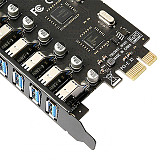 Pcie To USB 3.0 HUB Adapter 7 Port USB3.0 Expansion Card NEC+VIA Chip Converter Extension Card for Desktop Computer Riser Card