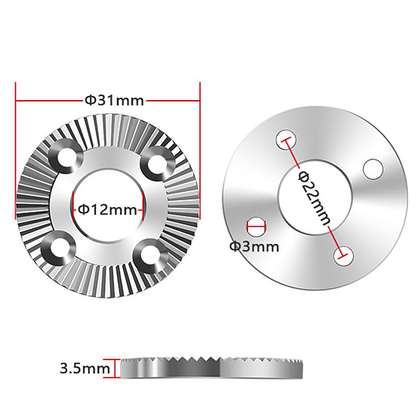 2pcs Stainless Steel Arri Rosette Mount Adapter Gear with 12mm Un-Threaded Thru Hole for Handle Grip DSLR Camera Accessories