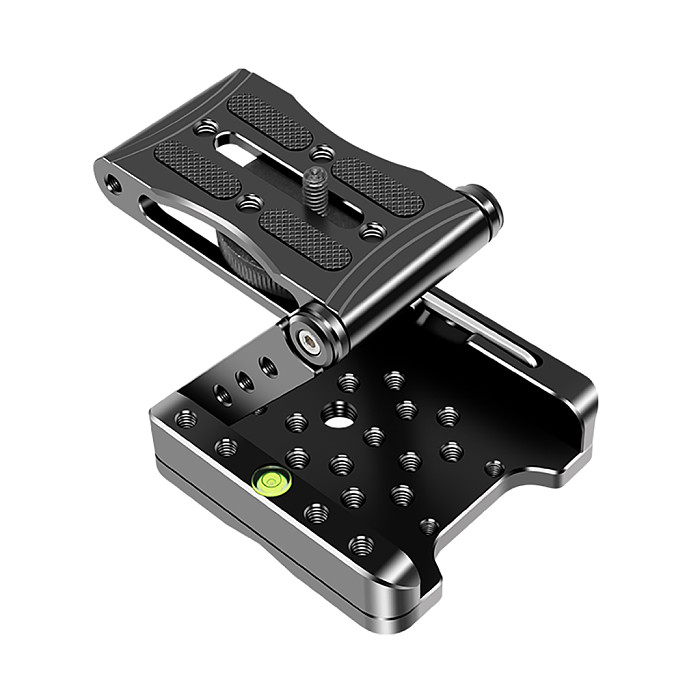 Z-Shaped Tripod, Foldable Aluminum Camera Stand, Quick Release Plate, Bracket, Bubble Level Stabilizer for DSLR Camera and Phone