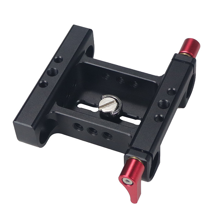 Universal DSLR Camera Mount Base Plate with 15mm Pole Rails, Rail Blocks for Sony SLR Camera Mount Cage Pole Support System
